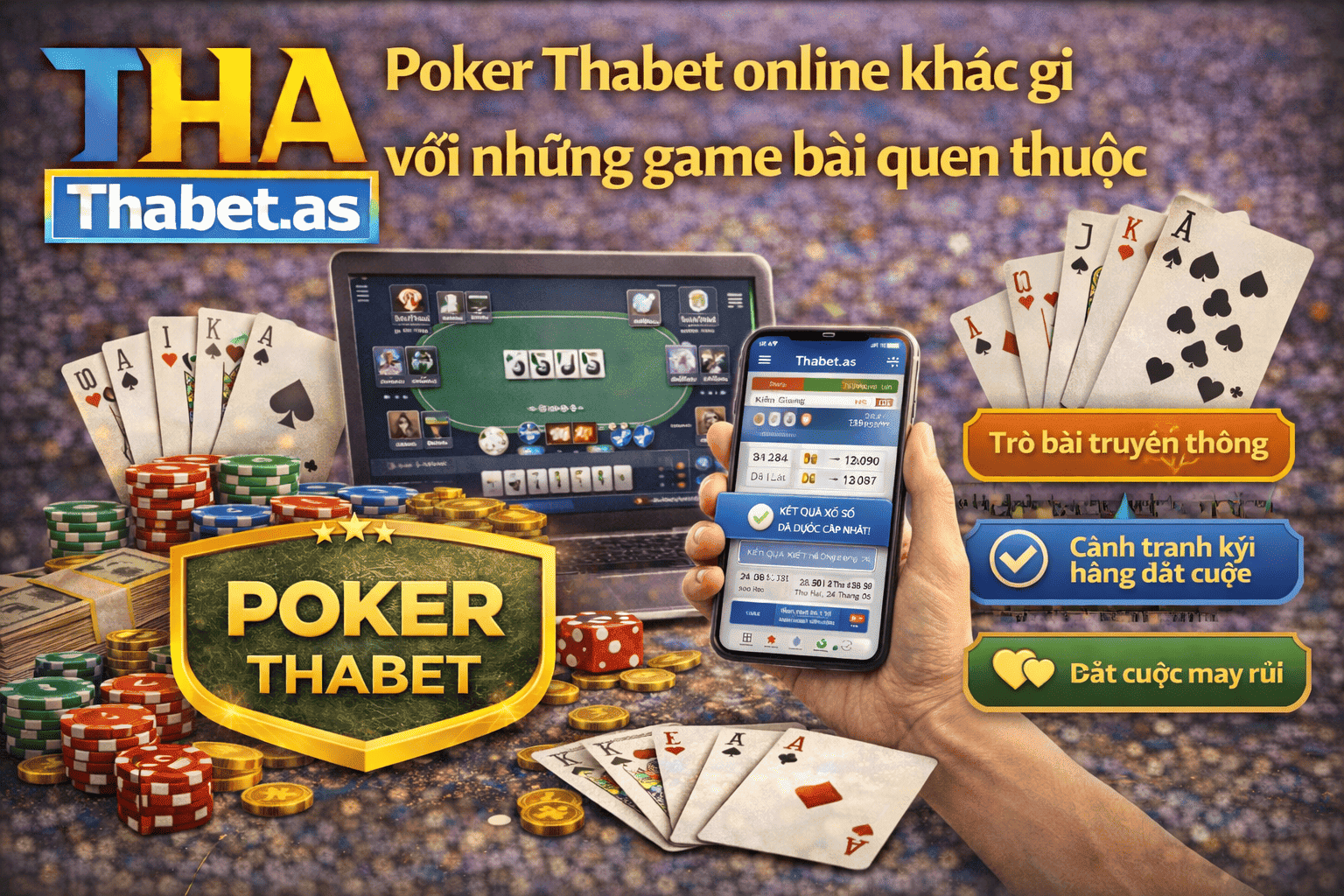 Poker Thabet online khác gì với những game bài quen thuộc?
